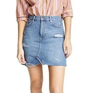 Free People | We The Free Hallie Distressed Denim Mini Skirt Size 29